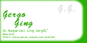 gergo ging business card